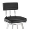 Armen Living Jinab Swivel Bar Stool in Brushed Stainless Steel with Black Faux Leather 840254335271 - alternate 10